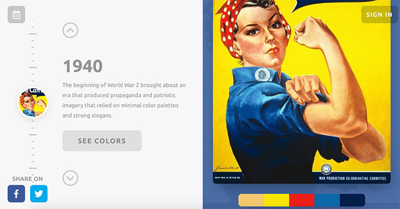 Screenshot Farben der Geschichte- Color-Leap Webseite